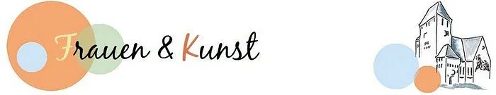 „Frauen & Kunst“ Titel mit Kirchenskizze und Kreisen.