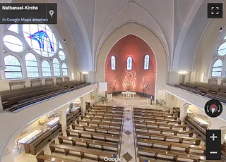 Google Maps Ansicht: Nathanael-Kirche innen, Totale.